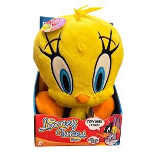 NOS VTG Tweety Bird Looney Tunes Show Talking Plush RARE (Not working) Puddy Tat